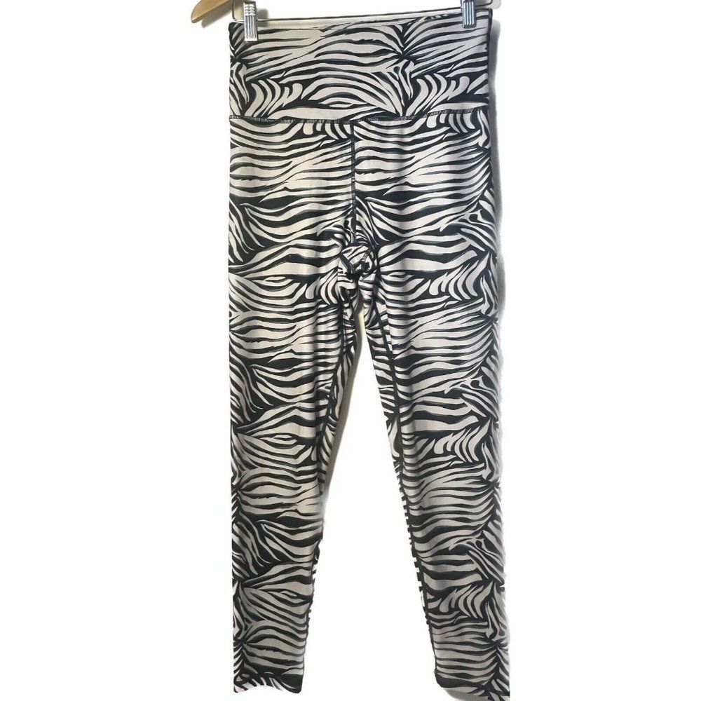 Kyodan Leggings Womens Medium Navy Gray Animal Print Activewear Yoga Running Gym